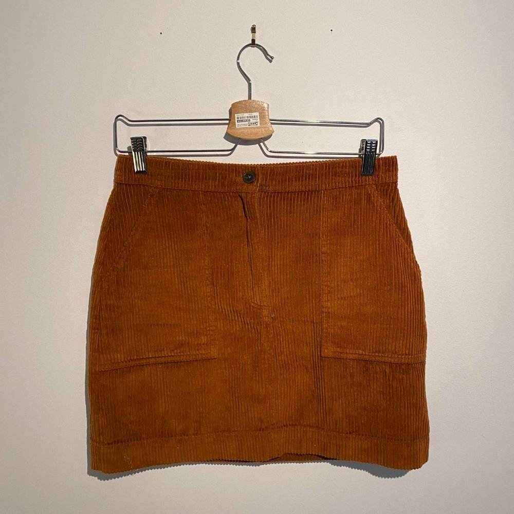 Brown Corduroy Mini Skirt